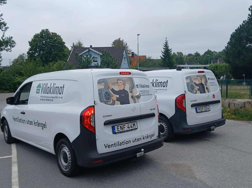 Bild tagen 2025/09/01 2 st Villaklimat bilar i arbete